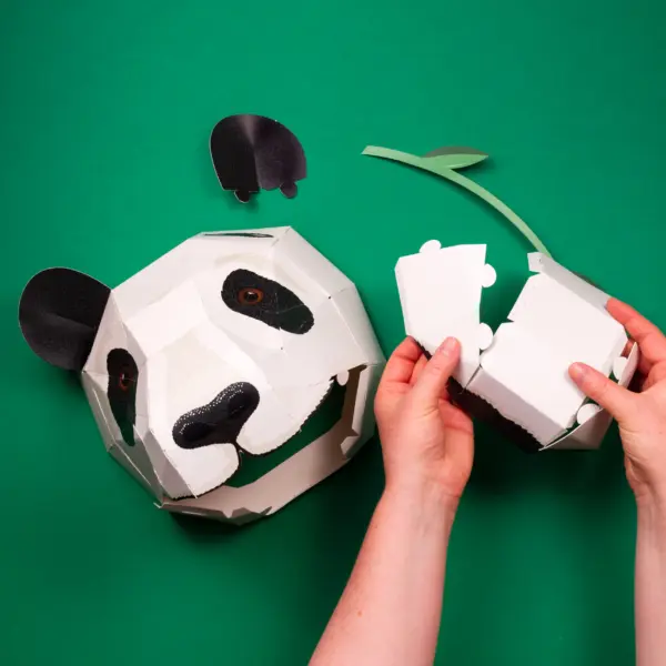 パンダの壁掛けアート（立体ペーパークラフト）WORLD-20-PANDA - 画像 (3)