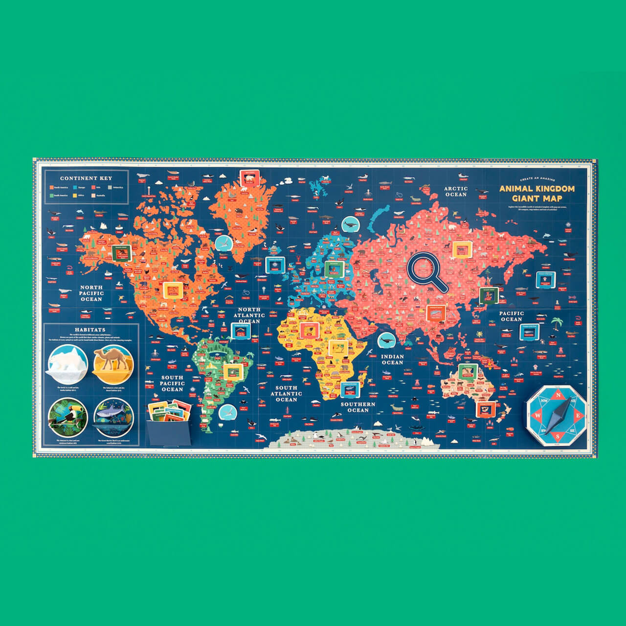 ANIMAL KINGDOM GIANT MAP(動物世界地図)*英国GIFT OF THE YEAR 2025受賞 WORLD-23-ANIMALMA