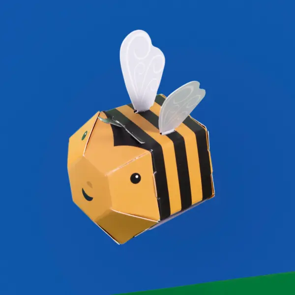 自分だけのブンブンミツバチを作ろう（組み立て式ペーパークラフト）BBB-23-BEE