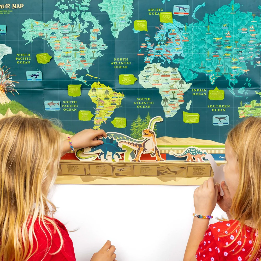 Dinosaur Timeline & World Map(恐竜年表)*英国GIFT OF THE YEAR 2025受賞*DIN-22-MAP - 画像 (3)