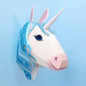魔法のユニコーンの壁掛けアート（立体ペーパークラフト）ENCH-23-UNICORN