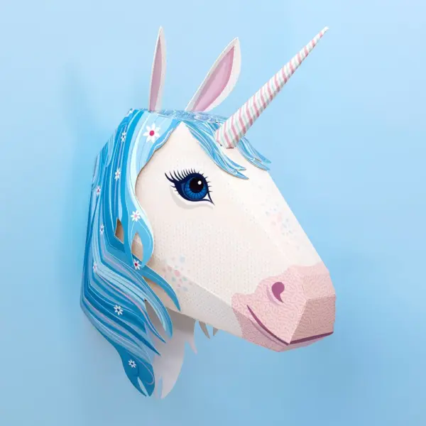 魔法のユニコーンの壁掛けアート（立体ペーパークラフト）ENCH-23-UNICORN
