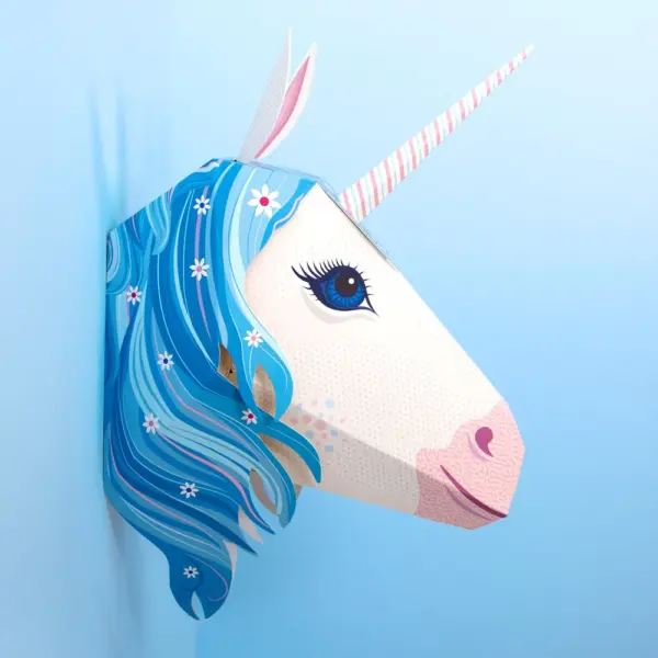 魔法のユニコーンの壁掛けアート（立体ペーパークラフト）ENCH-23-UNICORN - 画像 (3)