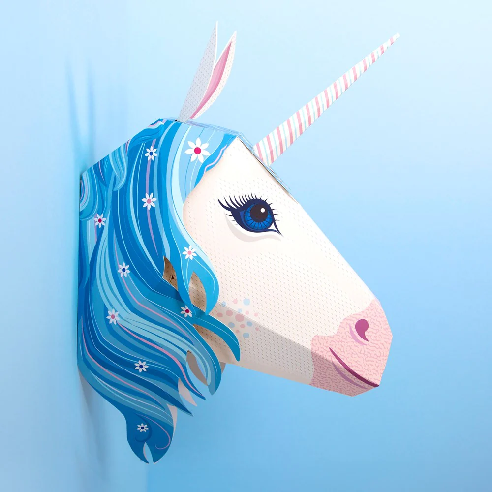 魔法のユニコーンの壁掛けアート(立体ペーパークラフト)ENCH-23-UNICORN - 画像 (3)
