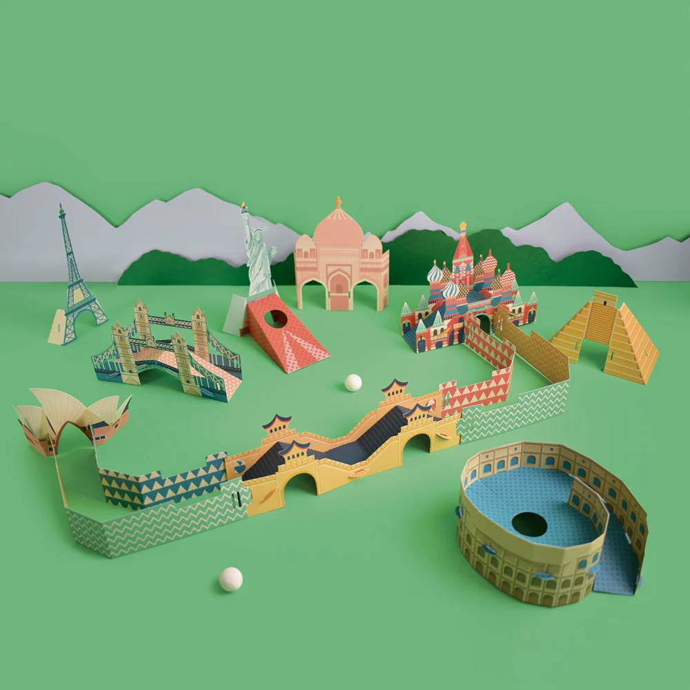 自分だけの世界を創造するフリックゴルフペーパーゲーム(組み立てペーパークラフト)WORLD-GOLF - 画像 (3)